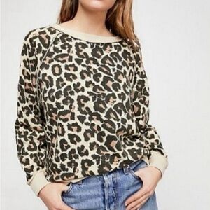 Free People Beige and Brown Knit Sweater
